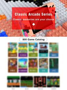 1 máy chơi game cầm tay mới, tích hợp 800 trò chơi kinh điển hoài cổ, có thể kết nối với TV, màn hình ngang 3.5 inch, có thể sạc lại, hỗ trợ chơi hai người. Quà tặng sinh nhật, ngày lễ cho thanh thiếu niên và người lớn. - Xem 10