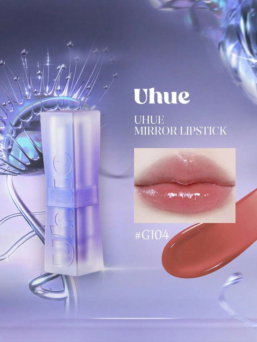 Uhue 3.7克/0.13盎司镜面唇膏 G 104，高光泽液体配方，视觉丰唇效果，适合日常、约会、节日派对等场合 - G 104 - 查看 1