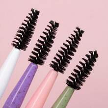 Waterproof Dual-Ended Fine Spiral & Flat Eyebrow Brush With Bendable Head - Multi-Color, Portable, Ideal For Beginners - Black - View 4