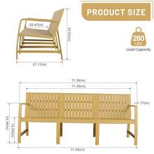Holiday - Mueble de Interior/Exterior de 1 Pieza, Sofá de 3 Plazas, Material PP Impermeable - Conjunto de Conversación para Patio de Fácil Montaje (Marrón Albaricoque)    RR - Amarillo + Polipropileno - Ver 8