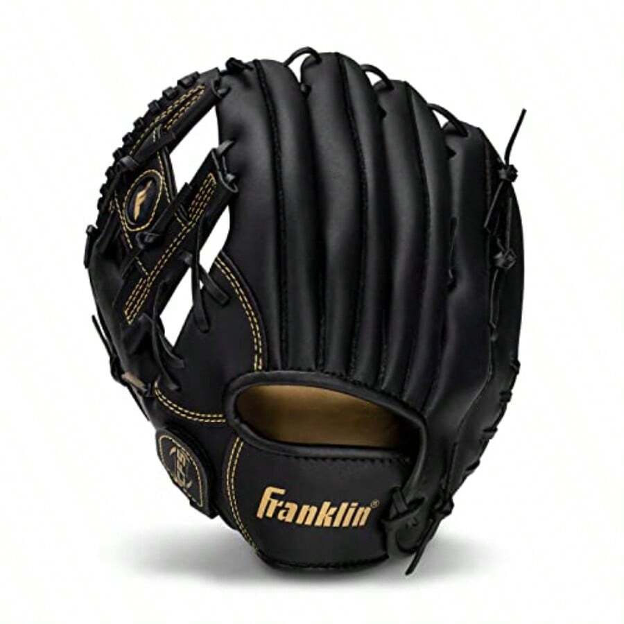 Franklin Sports Baseball + Softball Gloves - Field Master Adult + Youth Baseball + Softball Gloves - Right Hand + Left Hand Gloves - Infield + Outfield Mitts - Multiple Sizes + Colors - Dorado - Ver 1