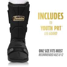 Franklin Sports Baseball + Softball Leg Guard - PRT Series Adult Shin + Foot Batting Shield - Right + Left Hand Hitters - Negro/dorado - Ver 2
