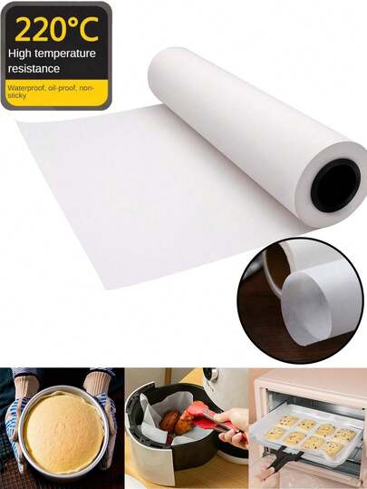 10m/20m Papel de hornear encerado blanco, rollo de papel de hornear recubierto de silicona antiadherente, papel de hornear con recubrimiento de silicona grueso por ambos lados, papel de cocina absorbente de aceite, apto para hornear, cocinar, asar a la parrilla, freidora de aire y cocción al vapor - Antiadherente, recubierto de silicona - Utensilios de hornear, utensilios de cocina, accesorios de cocina y suministros de cocina para el hogar Temporada de regreso a la escuela