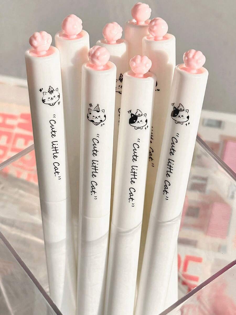 4支装旋转猫狗图案扭扭笔，可爱美观，0.5mm墨水笔，速干黑色笔，适合学习和考试 - 旋轉筆 - 查看 1