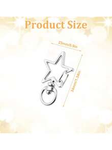 30个极简星形扣环配件，DIY钥匙扣工艺材料 - 銀色星星30pcs - 查看 2