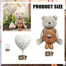 1/2/3/4pcs Sitting Brown Bear Balloon Set, Brown Base Balloons, Suitable For Birthday Party Atmosphere Decoration, Indoor Tabletop Gathering Arrangement, Wedding Ceremony & Theme Party Decor - Digital Bear - View 16