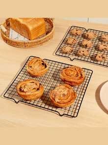 2 件装烘焙冷却架，16x10 英寸烘焙架，加厚金属丝饼干架，适用于烹饪、烘焙、烧烤、晾干、烤箱，适配半尺寸烤盘，黑色圣诞派对 - 彩色 - 查看 10