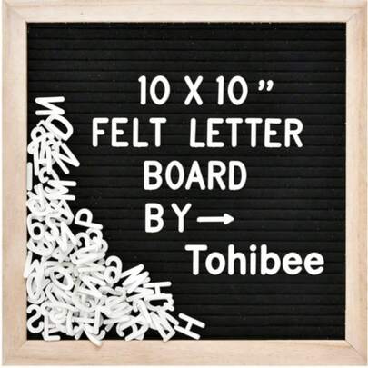 1pc 7.8 Inch Felt Letter Board Set With 340 Letters, Wooden Frame Message Board, DIY Interchangeable Letter Sign, Ideal For Baby Milestone, Birth Announcement, Birthday, Wedding & Party Decor, Photography Props For Baby's Hundred Days Celebration.