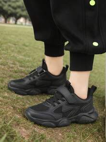 1 双'休闲运动鞋，纯色，防臭，透气网眼，低帮，钩环闭合，街头和学校风格，男女通用，轻便，EVA 缓冲鞋底，户外跑步鞋 - 黑色 - 查看 7