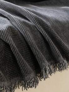 1 tấm phủ ghế sofa chống trượt hiện đại bằng vải chenille, chăn/đệm đa năng dùng cho ghế sofa, bàn, dã ngoại, phòng ngủ, phòng khách, văn phòng, ngoài trời, họa tiết xương cá. - Xám - Xem 10
