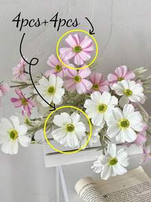 17-Inch Bohemian Daisy Artificial Flower Bouquet, Year-Round Home Decor, Summer Wedding & Autumn Thanksgiving Table Centerpiece, Fade-Resistant Fake Daisies, Suitable For Desk/Photography, Spring/Summer Decoration, Bridal Bouquet - Multicolor - View 16