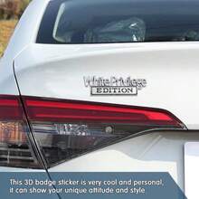 White Priviledge Edition 3D Fender Badge Decal Sticker For Car Exterior White Color Automotive Emblem Decal With Premium Finish Universal Fit For All Cars - 銀黑色 - 查看 3