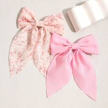 2 chiếc kẹp tóc nơ hoa bằng vải chiffon màu hồng bóng, kiểu dáng giản dị, phong cách cung đình, dễ thương, thanh lịch, thích hợp cho các bữa tiệc, đường phố, làm từ polyester, phù hợp cho mọi mùa, hè, kỳ nghỉ, du lịch, lễ hội, sinh nhật. - Màu Hồng Tươi - Xem 6