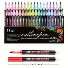 8/12/24Pcs Christmas Glitter Outline Marker Pen Set, Sparkle Outline Pens, DIY Craft Art Drawing Pens For Holiday Decorations, Card Making, Scrapbooking - Sets - View 18