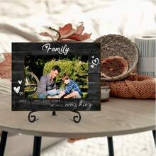 Bộ 1 khung ảnh gia đình bằng gỗ cổ điển kèm giá đỡ để bàn "Gia đình tuyệt vời nhất thế giới", kiểu nhà nông thôn, phù hợp với ảnh ngang 6" x 4". - A - Xem 4