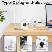 1800*2 MAh 便攜式帳篷吊扇附 LED 燈，適合露營，USB 充電式，多段風速設定與定時功能，適用於臥室、廚房與客廳 - 彩色 - 查看 10