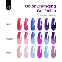 Beetles Pearl Gel Nail Polish, 6 Colors Shimmer Pearl White Pink Purple Mermaid Nail Drawing Spring Gel Polish - 6 Colors Electic Party - 查看 3