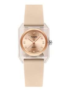 1pc Women's Silicone Strap Square Fashionable Minimalist Affordable Wristwatch, Suitable For Daily Wear - one-size - View 19