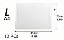 12 piezas de bolsas con cremallera de malla, bolsitas con cremallera de malla de PVC, sobres con cremallera de malla de plástico impermeable, carpetas, bolsas organizadoras de malla de uso múltiple, bolsas de almacenamiento de documentos transparentes, de vuelta a la escuela, bolsas con cremallera para archivos, bolsas de clasificación de juguetes rompecabezas, estuches, carpetas, bolsas de almacenamiento de artículos de oficina, bolsas de regalo - Multicolor - Ver 17