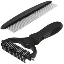 2-In-1 Pet Grooming Brush & Deshedding Tool - Stainless Steel Undercoat Rake For Removing Mats And Loose Hair - Essential Pet Care Tool To Keep Coat Healthy, Ergonomic Handle, Reusable To Prevent Overheating And Skin Irritation In Summer - Multicolor - View 12