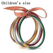 5pcs Mixed Glitter Filled Bracelets - Soft Glitter Silicone Shiny Color Bracelets - Children's Size - View 13
