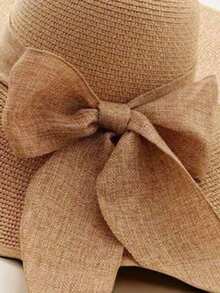 Wide-Brimmed Straw Hat, Bohemian Style, Valentine's Day - Multicolor - View 1