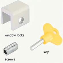 Aluminum Sliding Window Safety Lock | Adjustable Stopper With Key | Suitable For Vertical/Horizontal Sliding Windows & Doors | No Tools Required Double-Hole Reinforcement | Balcony Bedroom Anti-Theft Protection - A - View 8