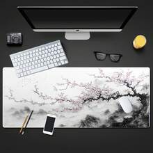 1 Extra-Large Extended Gaming Mouse Pad - Non-Slip Rubber Base, Cherry Blossom Large Gaming Mouse Pad For Desk, Mouse Pad 35.4X15.7 Inch,Waterproof Desk Pad,Non-Slip Rubber Base Mice Pad,Keyboard Pad Computer Mat,White Mouse Pad - 白色(橡膠) - 查看 6