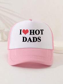 1pc Printed Decorative Funny Mesh Snapback Cap Trucker Hat, For Daily Use, Outdoor Travel, Hiking, Beach - Suitable For Men Halloween Valentine's Day Valentines - A - Xem 2