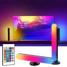 1 pièce/2pcs Bande lumineuse LED, télécommande infrarouge 24 touches, bande lumineuse RGB intelligente pour le jeu, synchronisation musicale, rétroéclairage d'ambiance TV, lampe de bureau RGB pour TV, ordinateur, chambre, décoration de fête - Multicolore - Voir 1