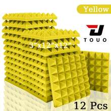 TOUO 6-48 片装吸音泡沫板，8 色金字塔形墙面隔音板，高密度防火隔音泡沫，适用于录音棚墙壁和天花板 - 金字塔 - 查看 61
