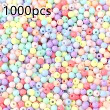 1000 Stück/Packung einfarbige runde Acrylperlen, 4mm bunte lose Perlen für DIY Armbänder, Halsketten, Handyketten, Schlüsselanhänger Abstandsperlen - Einfarbige runde Perlen - Übersicht 9