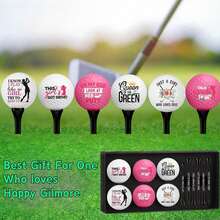 13 Pcs Woman Golf Balls Funny Embroidery Golf Ball With Tees And Gift Box Golfing Gifts For Women Coworker Employee Golfer, Creative Christmas Golf Gift For Golf Lovers - Rose Red - View 4
