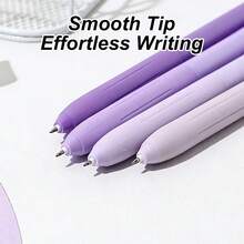 4pcs Gradient Morandi Color Neutral Pens Set, Purple/Red/Blue/Green, 0.5mm Smooth Writing Ballpoint Pens With Transparent Vertical Box Packaging, Refreshing And Soft, Suitable For Study, Office And Other Scenarios, Practical And Stylish. - Gel Pen - View 4