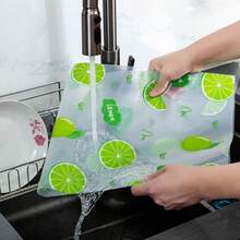 1/4 pièces Tapis réfrigérateur imperméables - anti-humidité, antidérapants, lavables, réutilisables. Fabriqués en matériau EVA, décorés d'un motif citron unique. Convient pour les réfrigérateurs et la décoration de cuisine. Peut également être utilisé comme tapis de réfrigérateur, tapis de tiroir, tapis d'étagère, dessus de table, tapis de meuble à chaussures et tapis d'armoire. Cadeau de la Saint-Valentin, articles ménagers, articles de cuisine, articles faits main - Multicolore - Voir 3
