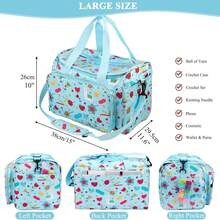 Knitting Bag Large Crochet Bag, Huge Knitting Bags And Totes Organizer Yarn Storage Organizer For Unfinished Project, Knitting Needles, Crochet Hooks, Skeins Yarn -Ideal Knitting & Crochet Gift - Yarn Storage - View 5