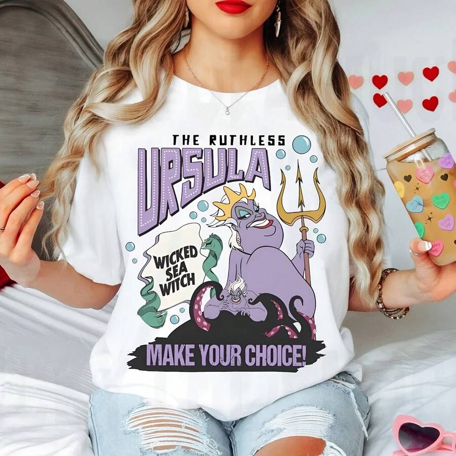 The Ruthless Ursula Shirt Wicked Sea Witch T-Shirt Little Mermaids Witch Ursula Tee Disneyse Villains Tee - hình dạng - Xem 1