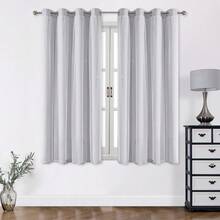 1 pieza Cortina de estrella hueca, de poliéster con doble capa de encaje transparente, cortina oscurecedora para ventana de dormitorio, cortina con estilo de princesa único y lindo, adecuada para días festivos - Gris Claro - Ver 22