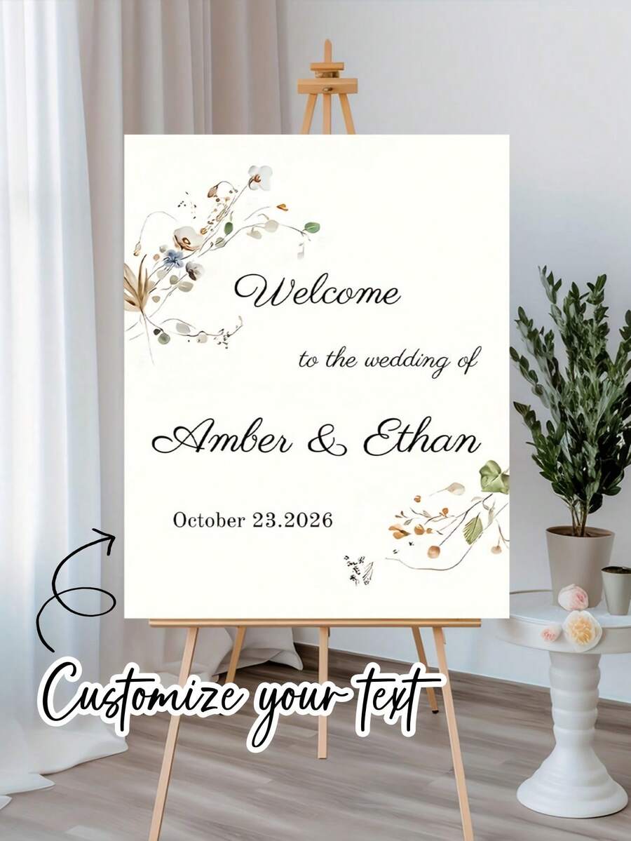 Custom Welcome Sign And Decor - Durable Multipurpose Event Sign For Weddings, Anniversaries And Parties (Excluding Floral/Stand) - Multicolor - View 1