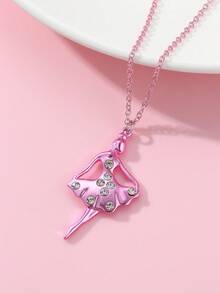 1 chiếc vòng cổ mặt dây chuyền hình nàng tiên cá và vũ công nữ đính đá lấp lánh, thời trang, sang trọng dành cho trẻ em, thích hợp để đeo hàng ngày, làm quà tặng hoặc trong các dịp lễ. - Nhiều màu - Xem 4