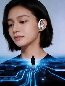 Wireless Bluetooth Earbuds, Auto Pair & Long Battery, Lightweight Waterproof Design. Works With IOS & Android, Ideal For Running, Workout, Walking And All Outdoor Sports. - 黑色 - 查看 6