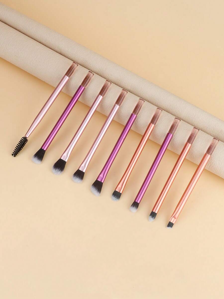 化妆刷套装 9支装 柔软合成毛化妆刷 粉底刷 腮红刷 眼影刷 化妆品化妆工具 - 彩色 - 查看 1