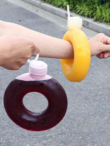 1个500毫升甜甜圈造型耐热奶茶杯 - 彩色 - 查看 1