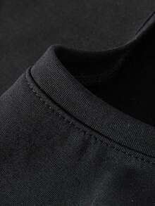 2026 New Plus Size Men's Casual Fashion Short Sleeve T-Shirt, 1XL-4XL - Black - View 3