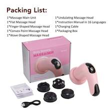 Hailicare Súng massage cầm tay không dây, nhiều tốc độ, nhiều đầu, hẹn giờ thông minh, quà tặng lễ hội - Hồng - Xem 13