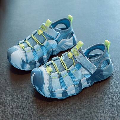 1 Pair Unisex Kids' Outdoor Sports Sandals, Summer New Casual Slippers, Non-Slip Comfortable Contrast Color Beach Shoes, Recommended For Summer