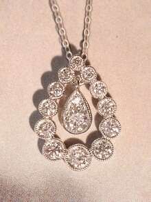 1件浪漫立方氧化锆项链吊坠，女士情人节礼物，结婚首饰 - 1# - 查看 7