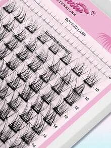 Waloshow D Curl Natural False Eyelashes, 10-16mm Lash Strip With 5-6mm Base Wispy Natural Lash Set, D Curl DIY Eyelash Extension Kit, Individual Fake Lash Set, Thin Invisible Lash Band - D - View 5