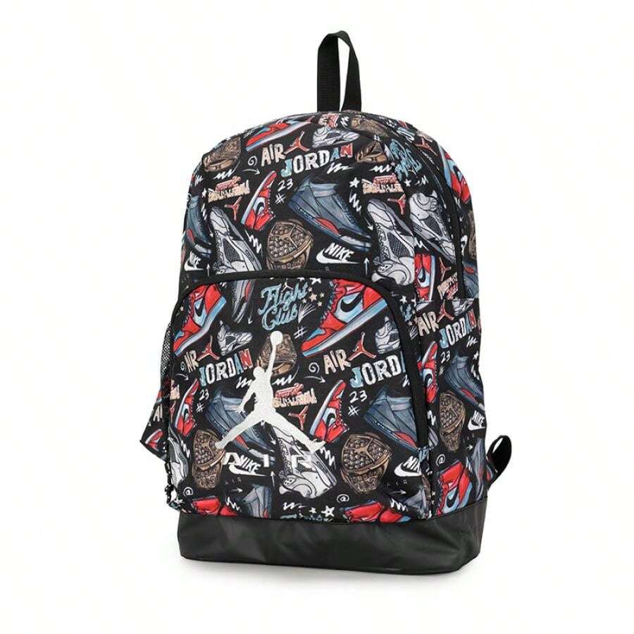 Nike Men's And Women's Backpack, Large Capacity, Suitable For Work, School, Commuting, Casual, Sports, Laptop Backpack, Student School Bag, JD2623022GS-001 - True Black/Jordan Red - View 1