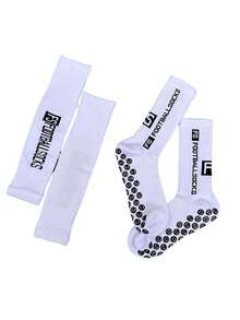 1 par de mangas para piernas FS + 1 par de calcetines deportivos FS, de moda, coloridos y transpirables - Multicolor - Ver 8